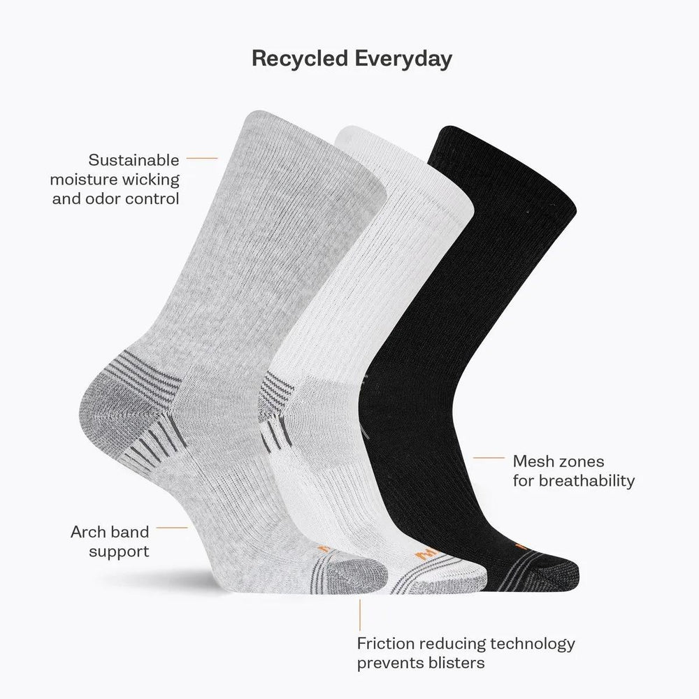 Recycled Everyday Crew Sock 3 Pack - Socks | Merrell Discount