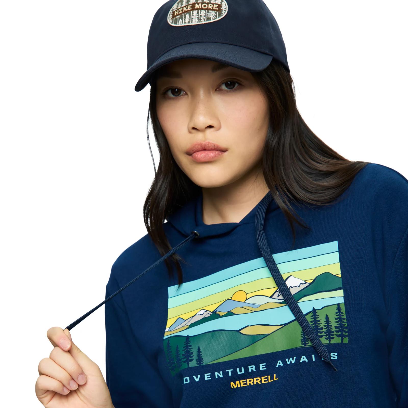 Await Adventure Semi-Cropped Graphic Hoody - Tops | Merrell Discount